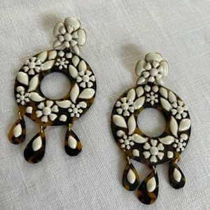 J.Crew tortoise shell and enamel earrings